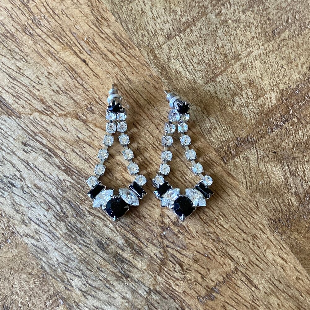 Rhinestone Dangle Pierced Earrings